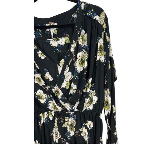 Free People Tuscan Dreams Black Floral Tunic Dress - Picture 13 of 14